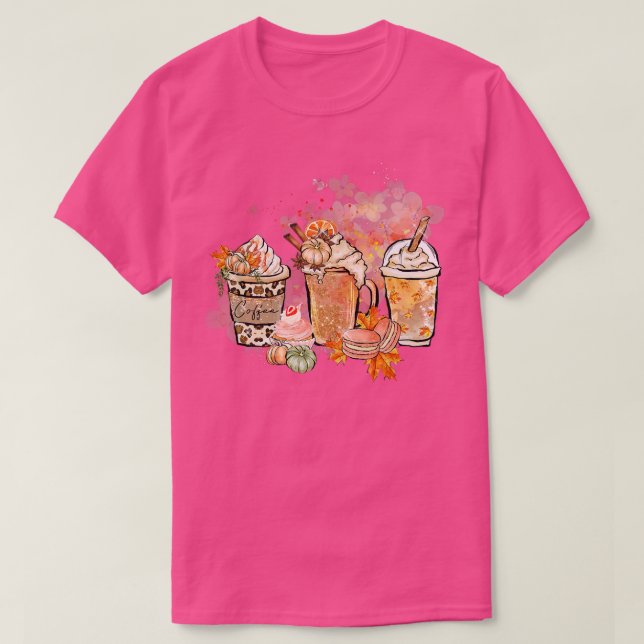 Camiseta Café de Abóbora Café Café Lateral Queda Coff da Es (Frente do Design)