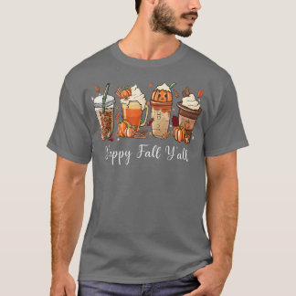 Camiseta Café de Abóbora Café Latino Feliz Queda Fall outon