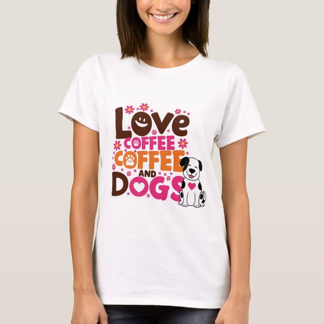 Camiseta Café de amor e cães (Frente)