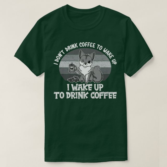 Camiseta Café De Bebendo, Amante de os animais Engraçado Pa (Frente do Design)