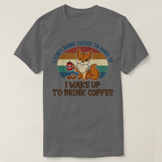 Camiseta Café De Bebendo, Amante de os animais Engraçado Pa (Frente do Design)