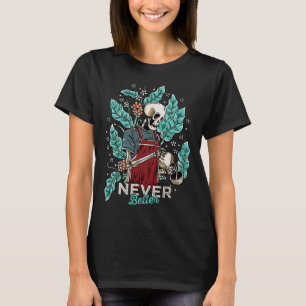 Camiseta Café de Bebendo Skelertec Nunca Melhor