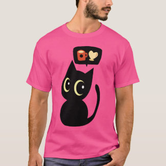 Camiseta Café de café e gatos Como gatos e mãe diversão