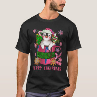 Camiseta Café de chocolate quente, de Natal rosa, com
