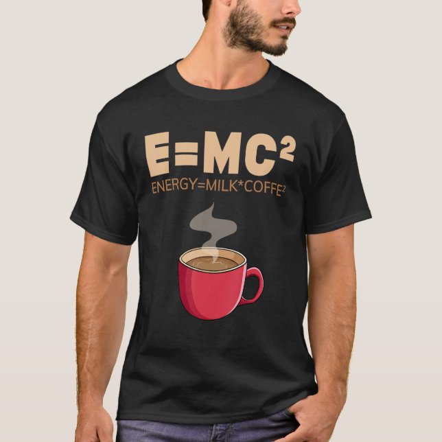 Camiseta Café de Energia com Café de Ciência Engraçada da E (Frente)