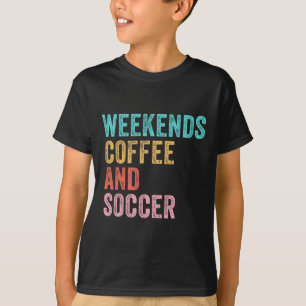 Camiseta Café de Fim de Semana e Futebol Mãe de Futebol Div