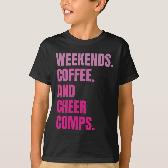 Camiseta Café de Fin de Semana e Competições de Cheer Retrô (Frente)