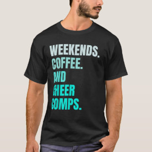 Camiseta Café de Fin de Semana e Competições de Cheer Retrô