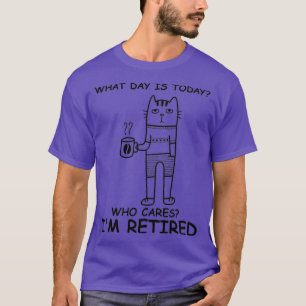 Camiseta Café De Gato Engraçado Que Dia É Hoje Quem Me Impo
