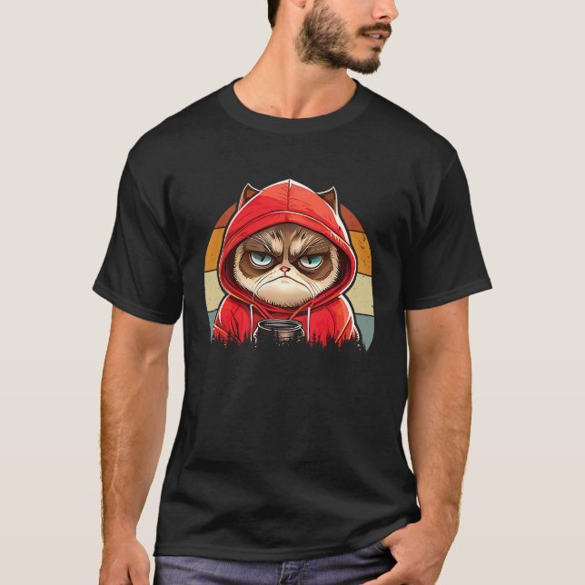 Camiseta Café de gato Eu gatos retrô  7 (Frente)