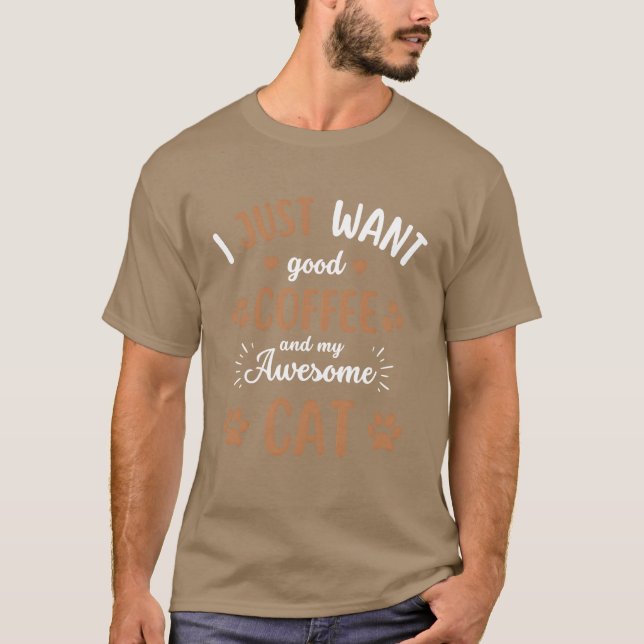 Camiseta Café de Gato Gato engraçado (Frente)