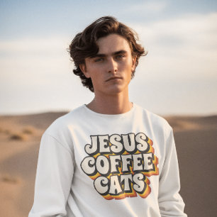 CAMISETA CAFÉ DE GATO JESUS T-SHIRTS
