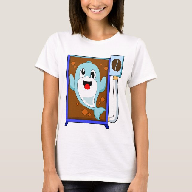 Camiseta Café de grão de café Dolphin (Frente)