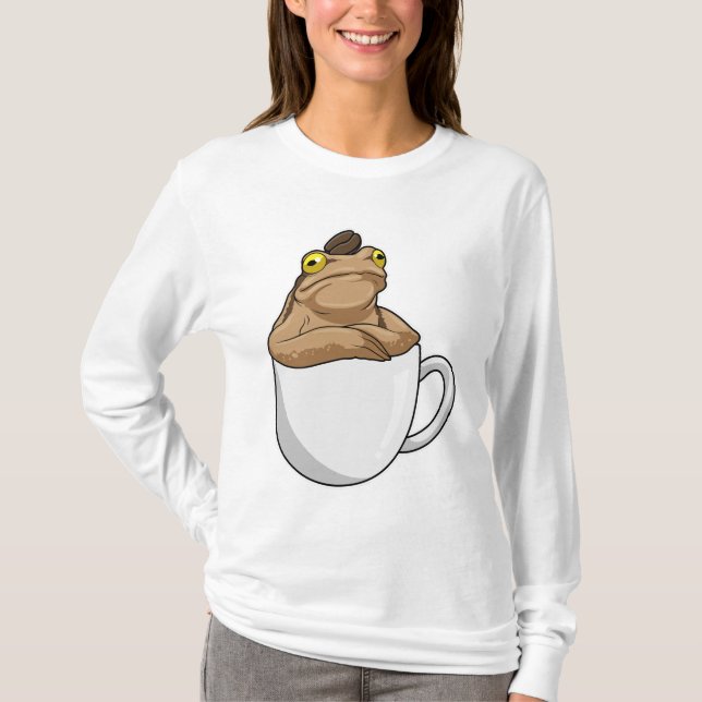 Camiseta Café de grão de café sapo (Frente)