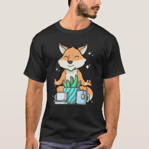 Camiseta Café De Jardinagem De Yoga, Cute Namaste Fox Do Yo