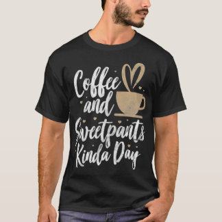 Camiseta Café De Mulher E Calças Engraçadas Um Café Engraça