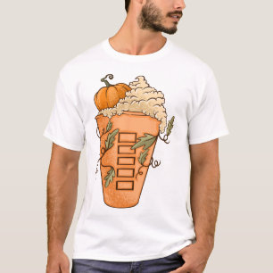 Camiseta Café de outono de Abóbora Bonita Ação de Graças Ca