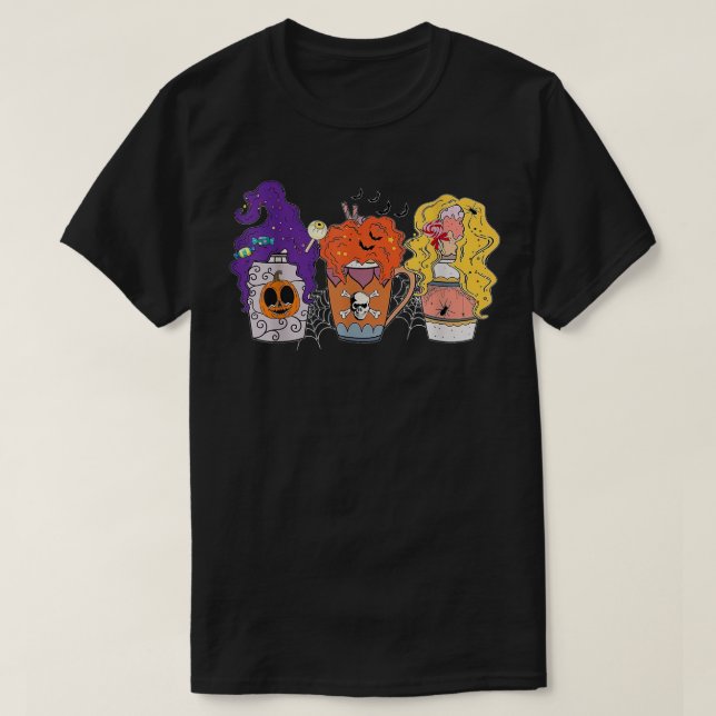 Camiseta Café De Queda De Horror Café Café Café Lábios Hall (Frente do Design)