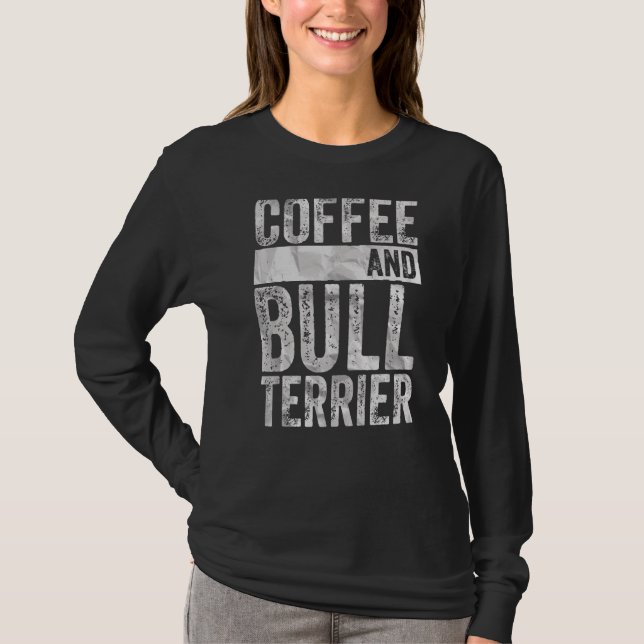 Camiseta Café De Roupa De Cães E Bull Terrier (Frente)