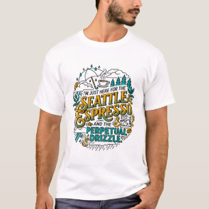 Camiseta Café de Seattle E A Chuva Perpétua