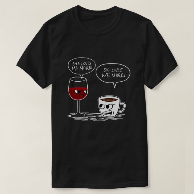 CAMISETA CAFÉ DE VINHO QUE ME AMA MAIS T (Frente do Design)