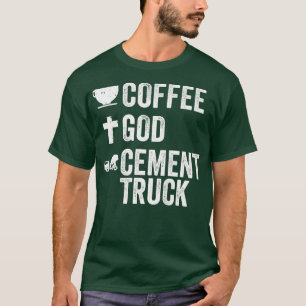 Camiseta Café Deus do Cimento Caminhões Cimento Caminhão de