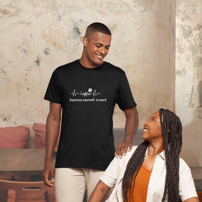 Camiseta café divertido Coffee Work Cote Espresso para trab (Criador carregado)