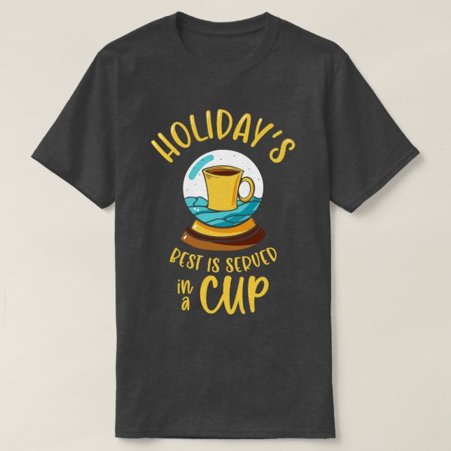 Camiseta Café do Globo de Neve Natal (Frente do Design)