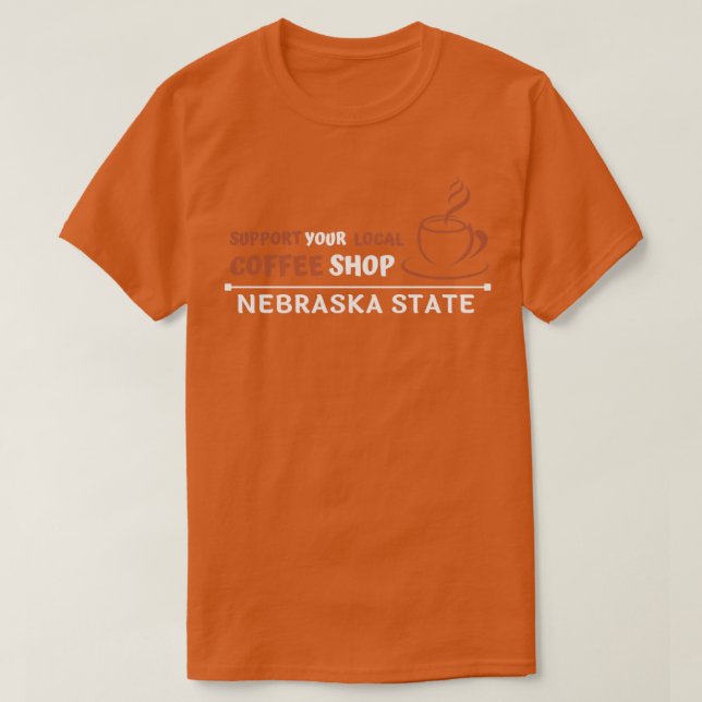 Camiseta Café do Nebraska compra apoio local (Frente do Design)