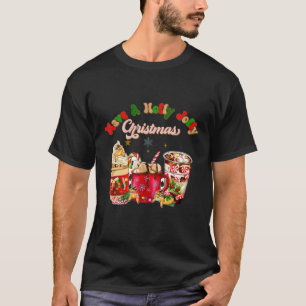 Camiseta Café Docinho de Natal, Retro Groovy Xmas Tre