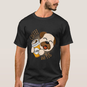 Camiseta Café Dogue Pug Para Um Dono de Pug