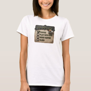 Camiseta Café Dourado MODINHO COM CÃO Design de Arte