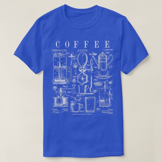 Camiseta Café Drinker Lover Caffeine Vintage Paten (Frente do Design)