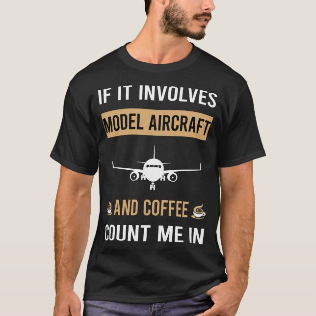 Camiseta Café E Aeronaves Modelo (Frente)
