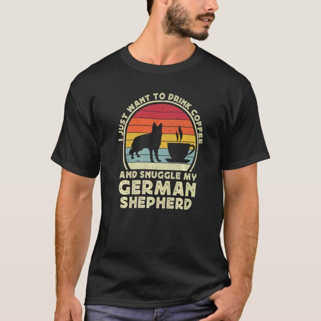 Camiseta Café E Cachorro German shepherd - Pai SPG Mãe (Frente)