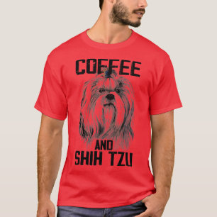 Camiseta Café E Cão Shih Tzu Lover Cute Shih Tzu