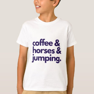 Camiseta café e cavalos e salto