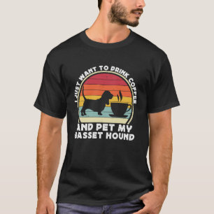 Camiseta Café E Cesto De Basset Para Homens Mulheres Pai