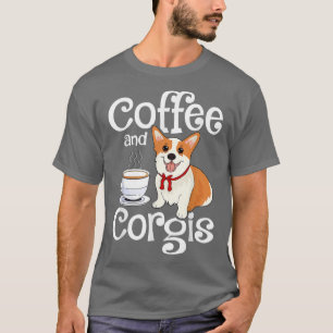 Camiseta Café E Corgis Corgi Cão Lover Novelty Homens