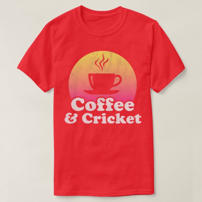 Camiseta Café e críquete (Frente do Design)