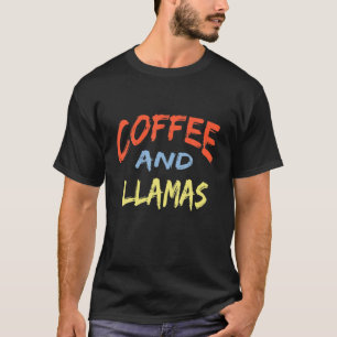 Camiseta Café E Design De Llamas Para Amantes de os animai