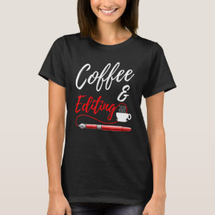 Camiseta Café E Escritor De Edição