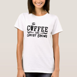 Camiseta Café E Fantasma Mostram Fantasma Caçando Fantasmas