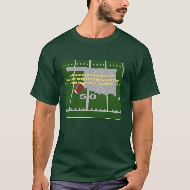 Camiseta Café e futebol em Oklahoma  (Frente)