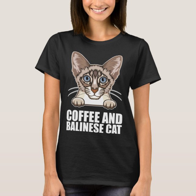 Camiseta Café e gato balinês (Frente)