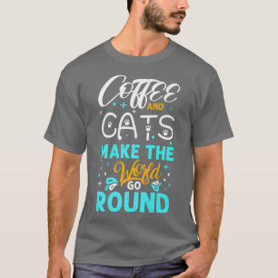 Camiseta Café e gatos fazem o mundo girar café de gato