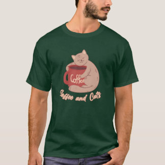 Camiseta Café e gatos Gato Mãe Gata Gatos Namorada