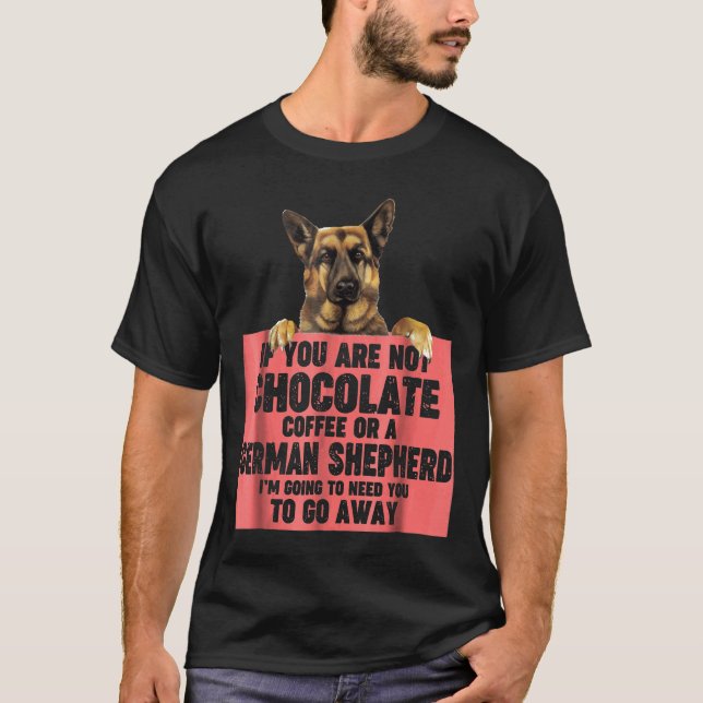 Camiseta Café E German shepherd De Chocolate De Cão (Frente)