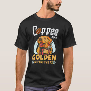 Camiseta Café E Golden Retrievers Para Donos De Cães