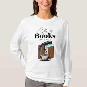 Camiseta Café e Livros é tudo o que preciso de Vintage